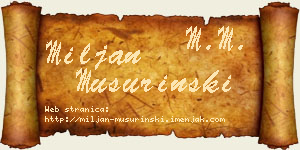 Miljan Mušurinski vizit kartica